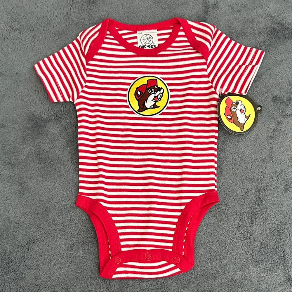 BUC-EE’S Red and White Striped Onesie